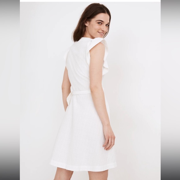 NWT Madewell Ruffle-Sleeve Wrap Mini Dress - Picture 2 of 3